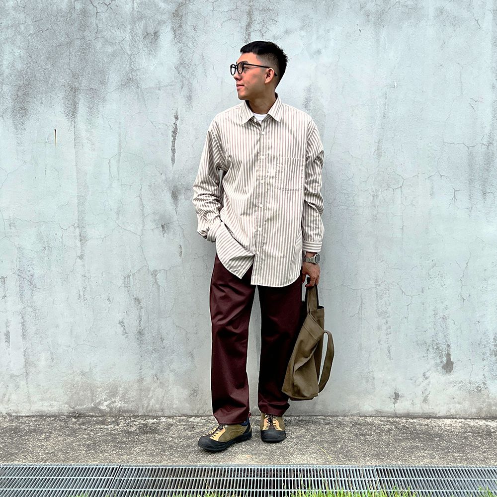 基本單品｜男水洗平織布長袖襯衫