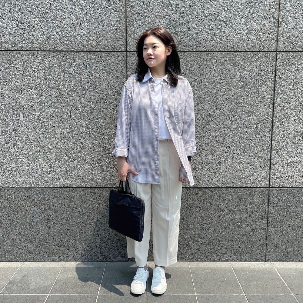 基本單品｜男水洗牛津布扣領長袖襯衫