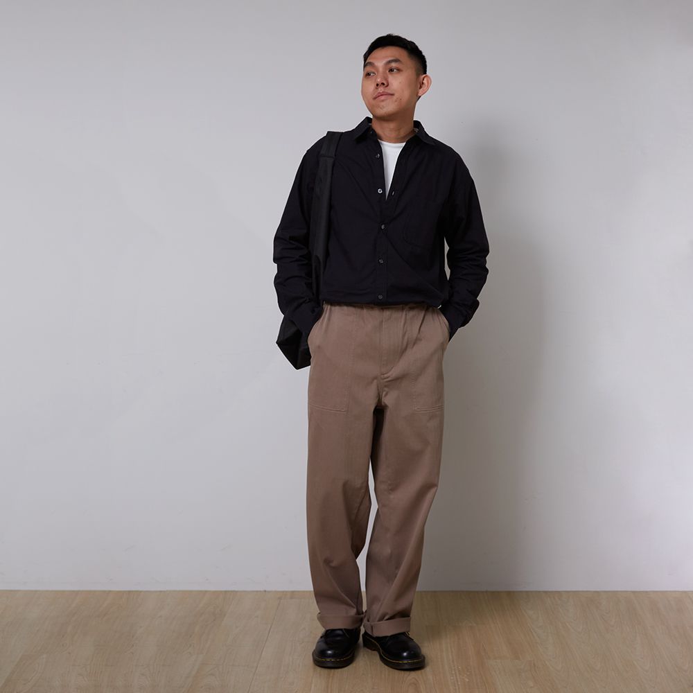 【水洗平織布】長袖襯衫